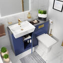 oliver 1200 navy blue combination vanity and toilet set gold