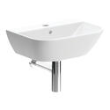 Cedarwood Small Wallhung Sink with One Taphole & Bottle Trap : 450 x 320mm
