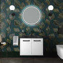 celeste 600 wall white vanity unit black sink