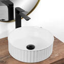 Charlene White Fluted Counter Top Sink