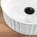 Charlene White Fluted Counter Top Sink Close Up