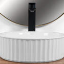 Charlene White Fluted Counter Top Sink Front View