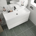 jasmine 1000 white wall vanity unit with white basin
