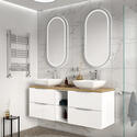 sonix white 1500 oak worktop vanity unit with basin