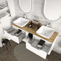 sonix white 1500 oak worktop vanity unit with basin