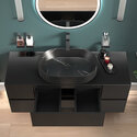 jasmine black wall vanity unit and black sink | Double Side Unit