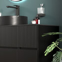jasmine black wall vanity unit and black sink | Double Side Unit
