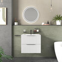 sonix white 600 wall vanity unit fluted