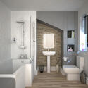 Extra Product Image For L Shape Bath Suite S600 4 Piece Toilet Set And Cube Deluxe Shower Valve 1