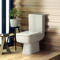 Bliss Close Coupled Toilet Pan With Square Top Fixing Seat Straight Contemporary Bathroom Accessory