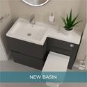 Product Image for New Polymarble L-shaped Basin 1100mm