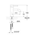 Extra Product Image For Jtp Vos Brushed Black Basin Mixer Tap Tech Drawing 1
