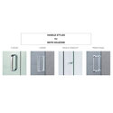 Graphic showing the four different handle styles for Matki Eauzone Shower Doors