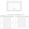 Technical Drawings showing Dimensions for Rectangular Shower Trays (900 - 1700mm)