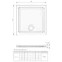 Technical Drawings showings Dimensions for Square Shower Trays (700 - 900mm)