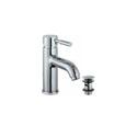 Solo Single Lever Basin Mixer with 375mm Long Braided Hoses & Click Clack Basin Waste, Slotted (ALD-729), HP 1.0