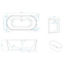 Extra Product Image For Verone Freestanding Bath Line Drawing Dimensions 1