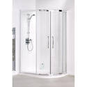 Lakes Reduced Height 1000x800x1750 Offset Quad Shower Enclosure Silver