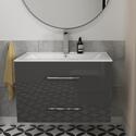 Extra Product Image For Sonix Ceramic Basin Grey Front View 1