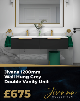modern grey double wall hung vanity unit 