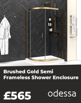 Brushed Gold Semi-frameless Shower Enclosure