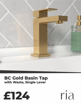 BC Gold Basin Tap with Waste, Single Lever