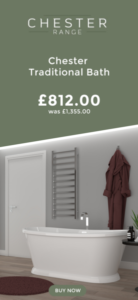 Chester Traditional Freestanding Boat Bath with Plinth: 1600 and 1700mm