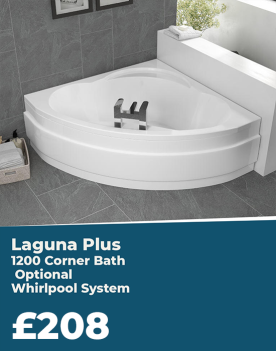 Laguna Plus 1200 Corner Bath & Optional Whirlpool System