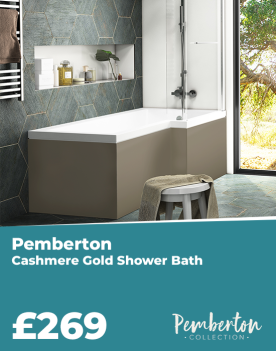 Pemberton Cashmere Gold Shower Bath | Left Hand