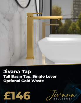 BC Gold Tall Basin Tap with Single Lever, Optional Gold Waste