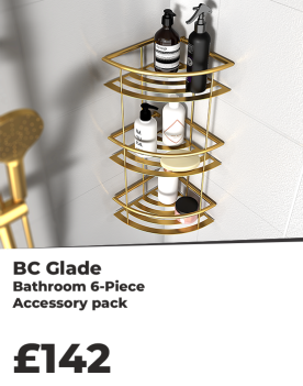 BC Gold Corner Shower Caddy: 3-tier
