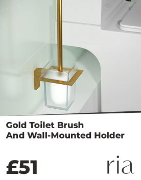 BC Gold Toilet Brush And Wall-Mounted Holder