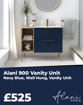 Alarni Blue two drawer basin unit 