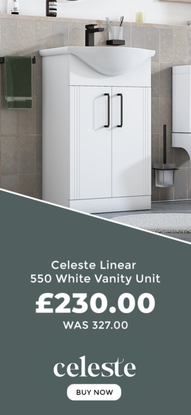 Celeste Linear 550 White Vanity Unit with Basin