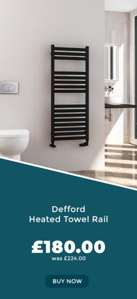 Defford Black Heated Towel Rail 1200 x 500