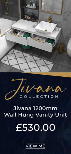 Jivana 1200mm Wall Hung White Countertop Vanity Unit