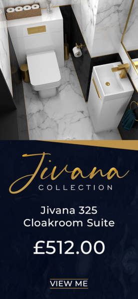 Jivana 325 Cloakroom Suite: White Vanity Unit & Back to Wall Toilet