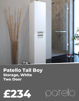 Side Banner Of a Patello Tall Boy Storage White