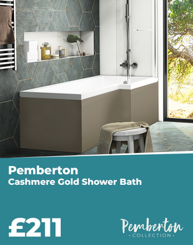 Pemberton Cashmere Gold Shower Bath | Left Hand