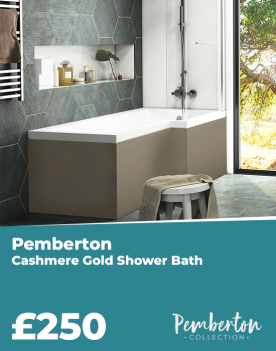 Pemberton Cashmere Gold Shower Bath | Left Hand