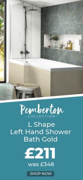 Pemberton Cashmere Gold Shower Bath | Left Hand