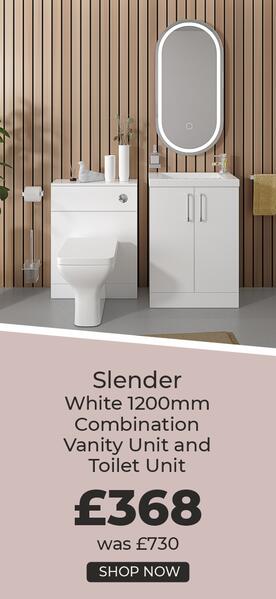 white sink cabinet with 2 doors and white btw cabinet with toilet