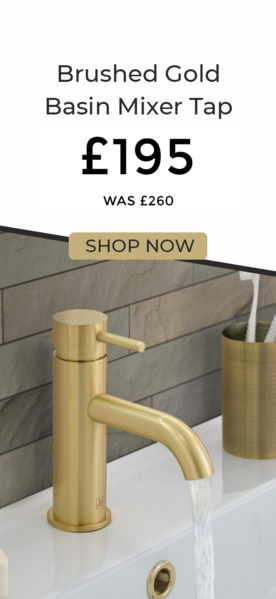 Just Taps Vos Brushed Gold Basin Mixer Tap