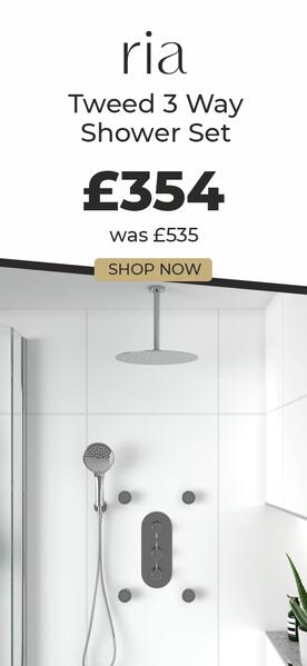 Tweed 3 Outlet Shower Set with Shower Head (Wall Mounted), Handset Slider Kit, Bath Filler or Body Jets
