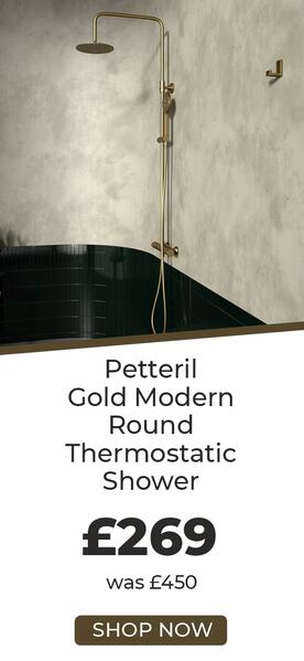 Petteril Gold Modern Round Thermostatic Shower