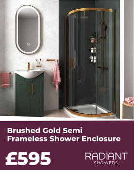 Brushed Gold Semi-frameless Shower Enclosure