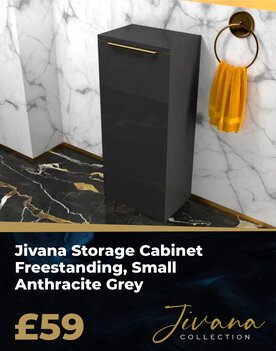 Jivana 325 Freestanding Small Storage Cabinet, Anthracite Grey