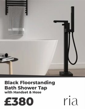 Glade Black Floorstanding Bath Tap