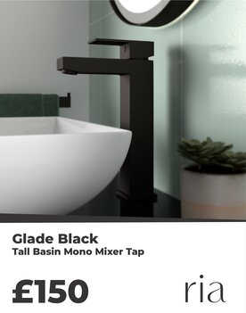 Glade Black Tall Basin Mixer Tap 