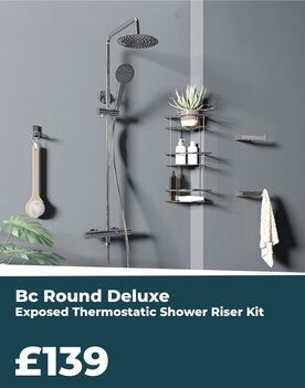  Bc Round Deluxe Exposed Thermostatic Shower Riser Kit